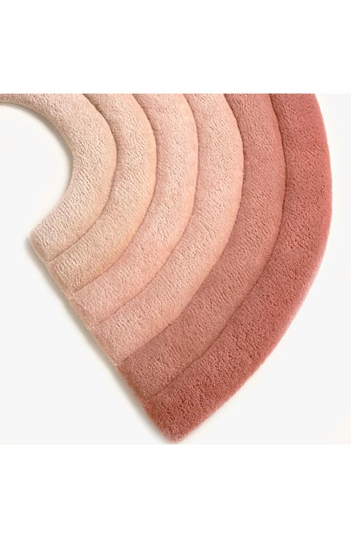 Maison Deux Kids' Rainbow Wool Rug In Rusty Pink
