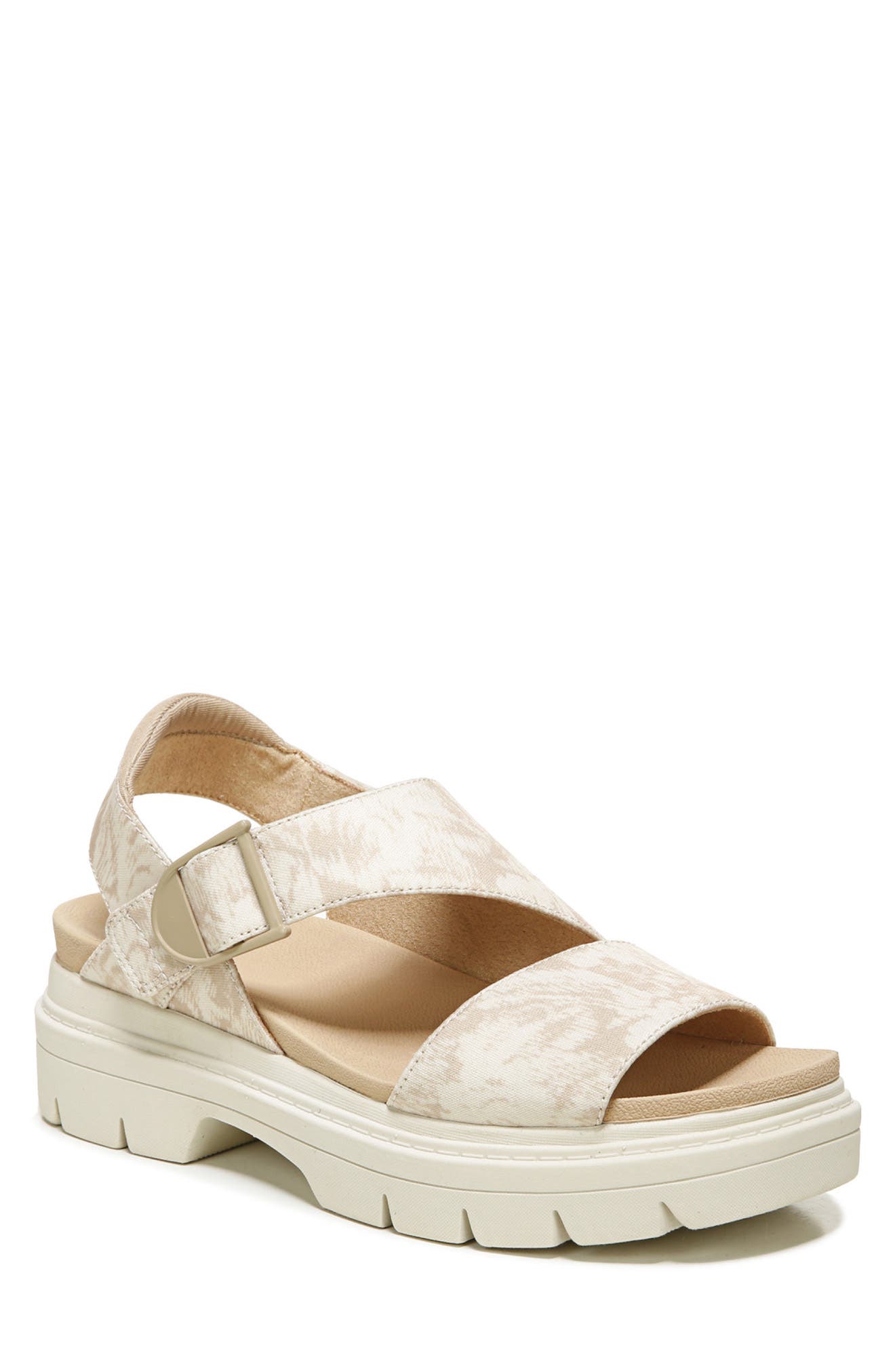 white and brown platform sandals