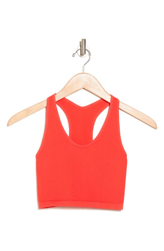 Z By Zella Stretch Seamless Longline Bra In Red Cayenne