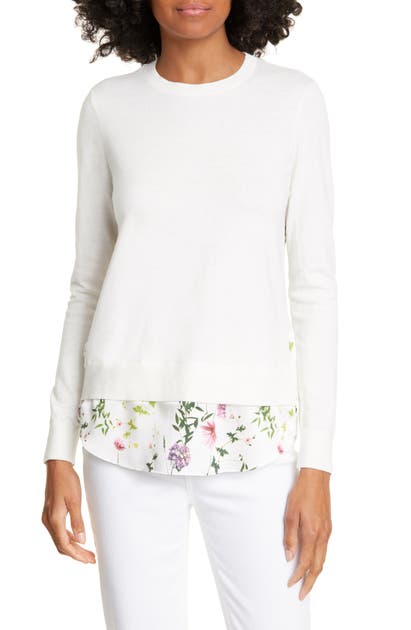 Click to view more detailed imagery on our partner's website Ted Baker Hedgerow Mixed Media Sweater In Ivory