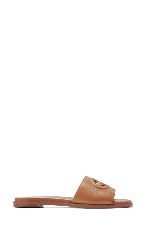 Cole Haan Flynn Logo Slide Sandal In Pecan Leather