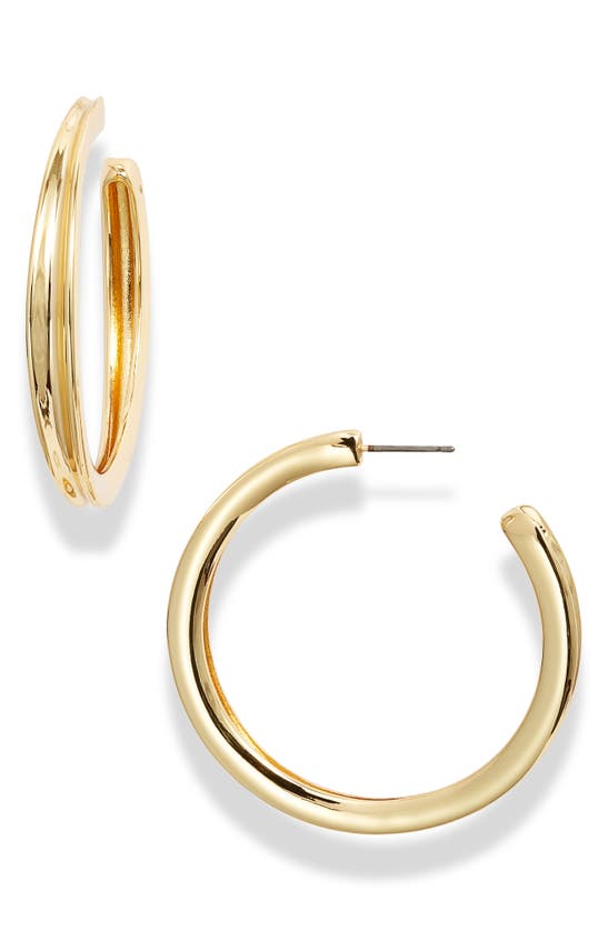 Shop Jenny Bird Doune Slim Hoop Earrings In High Polish Gold