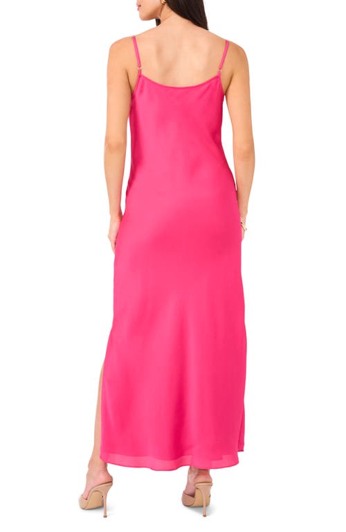 Vince Camuto Cowl Neck Satin Slipdress In Beetroot Pink