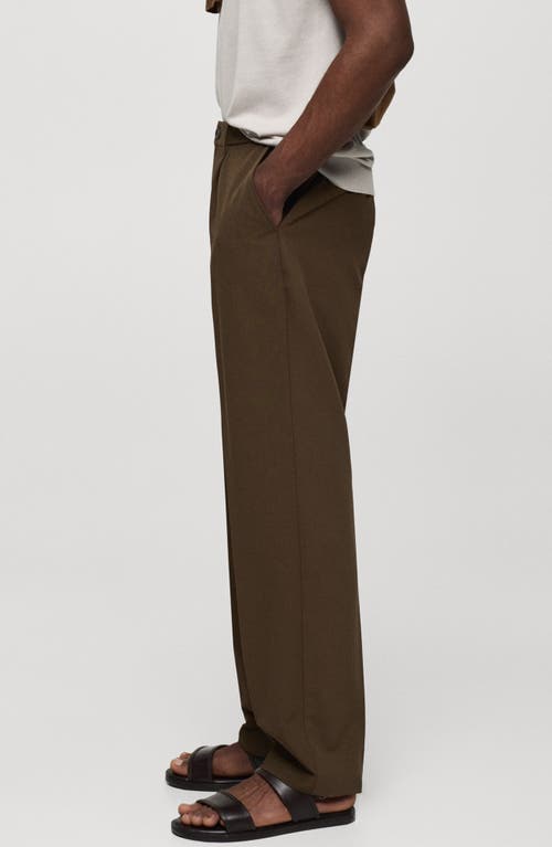 Shop Mango Regular Fit Pleated Flowy Pants In Brown