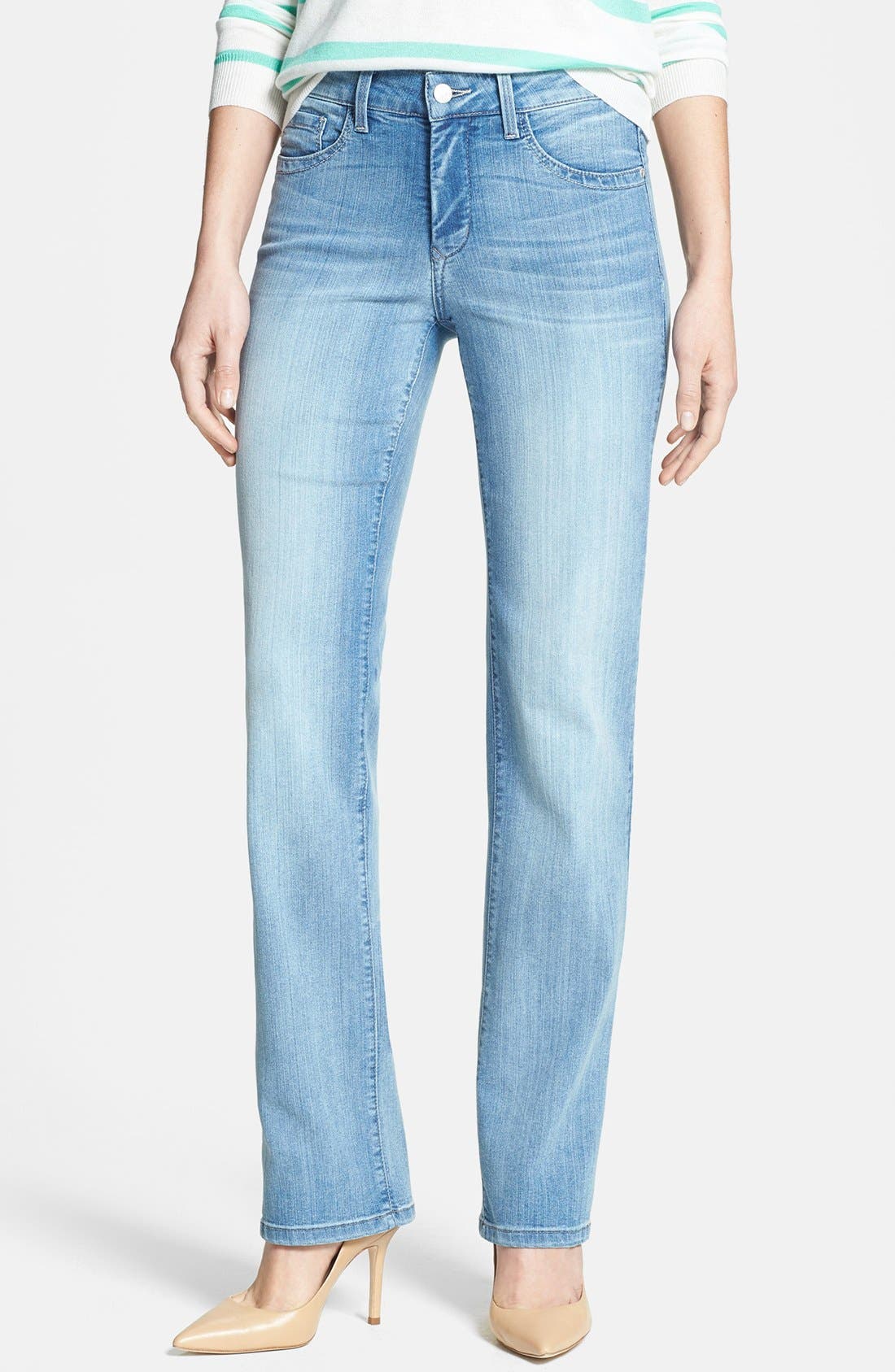 NYDJ 'Marilyn' Stretch Straight Leg Jeans (Manhattan Beach) (Petite ...