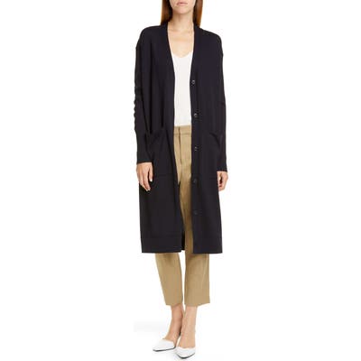 Grey Jason Wu Long Merino Wool Cardigan, Blue