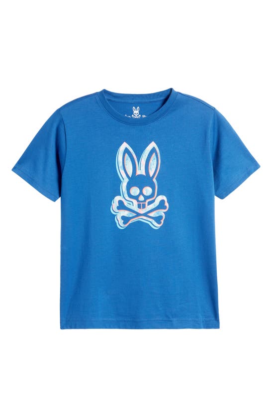 Psycho Bunny Unisex Kids Meyer Bunny Graphic Tee - Little Kid, Big Kid In Nile Blue