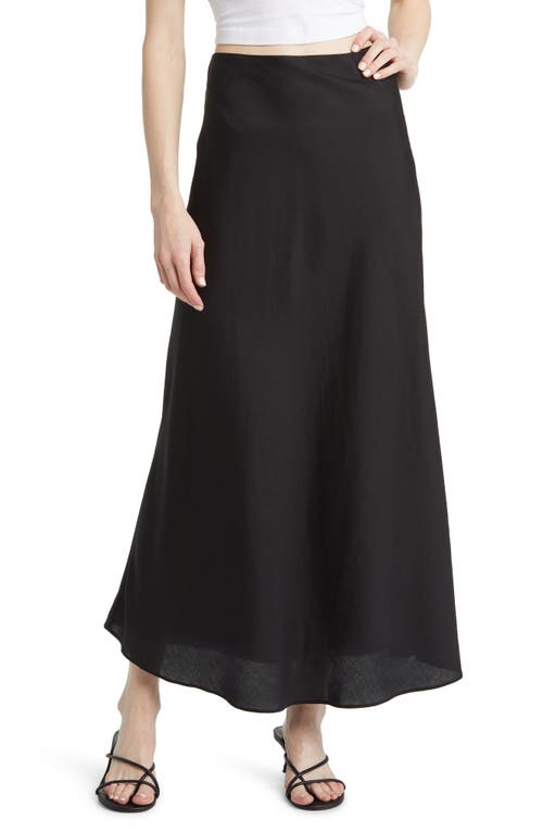 Sophie Rue Beni Tencel lyocell & Linen Skirt Black at Nordstrom,