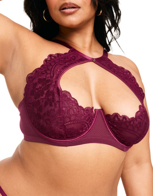 Adore Me Talulah Unlined Balconette Bra In Dark Purple