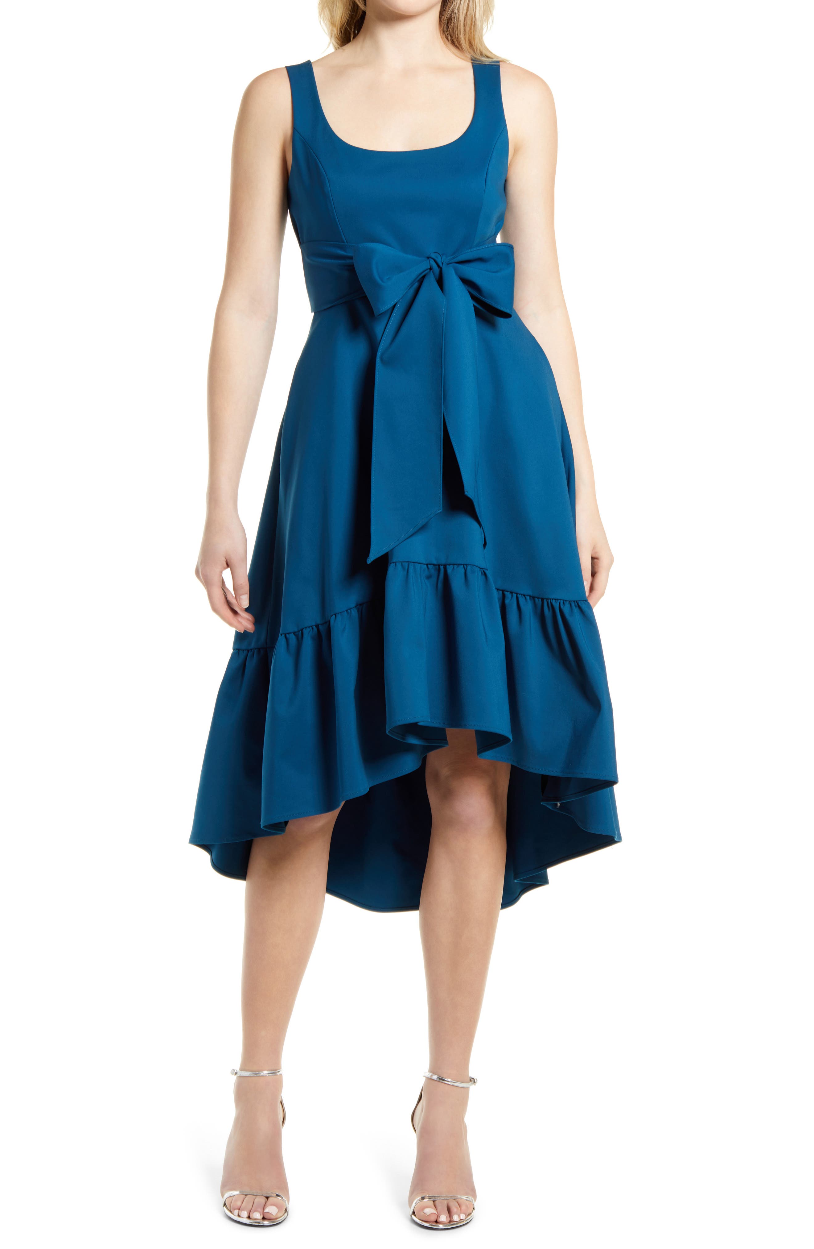 ruffle hem cocktail dress