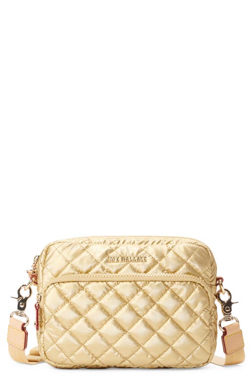 MZ Wallace Small Metro Quilted Nylon Camera Bag in Light Gold Pearl Metallic at Nordstrom
