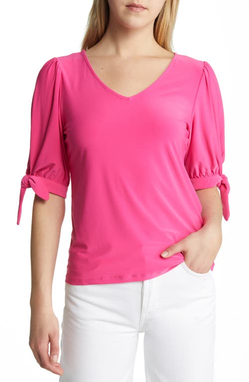 Chaus V-Neck Tie Sleeve Blouse at Nordstrom,