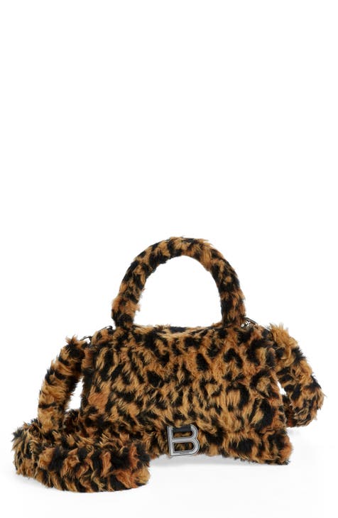 Balenciaga Calfskin Logo Printed Leopard XS Everyday Camera Bag