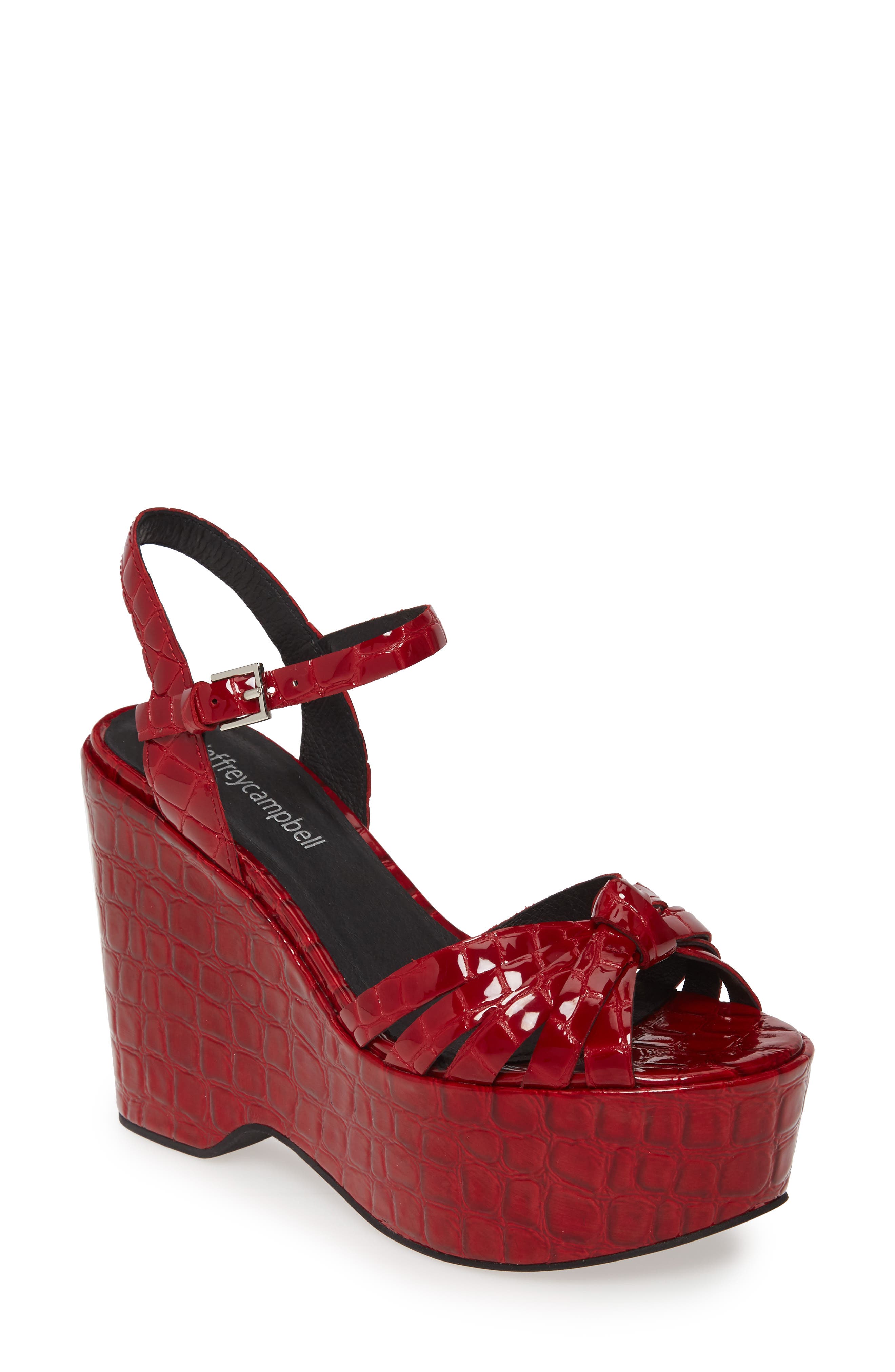 red croc wedges