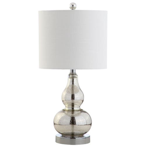 Jonathan Y Anya Mini Glass Led Table Lamp In Mercury Silver