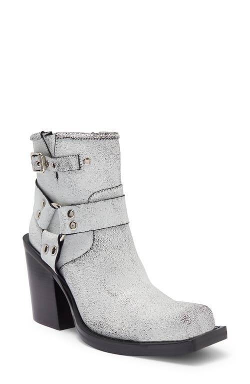 Jeffrey Campbell Handler Harness Bootie White Distressed Black at Nordstrom,