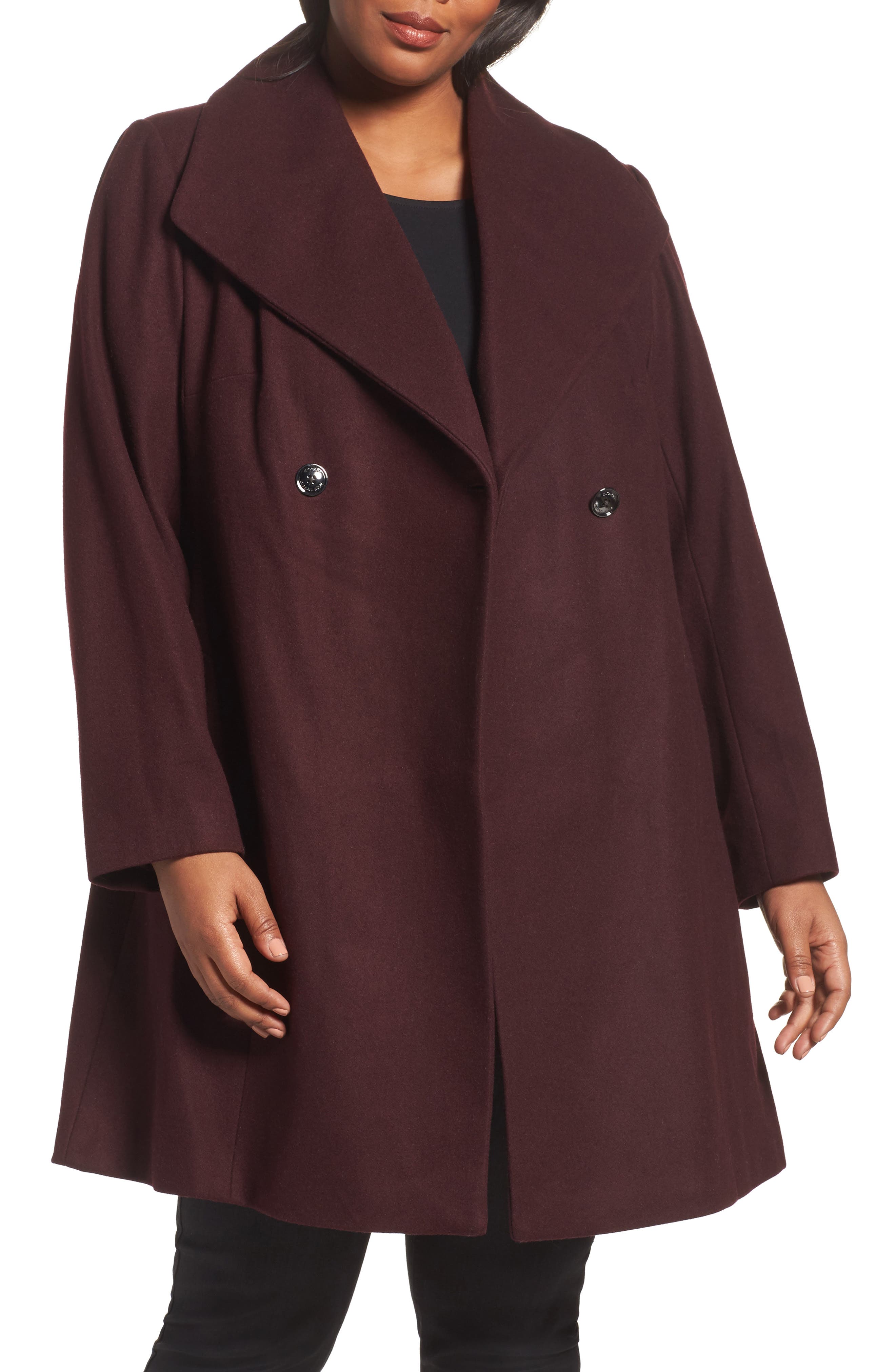 MICHAEL Michael Kors Double Breasted Swing Coat (Plus Size) Nordstrom