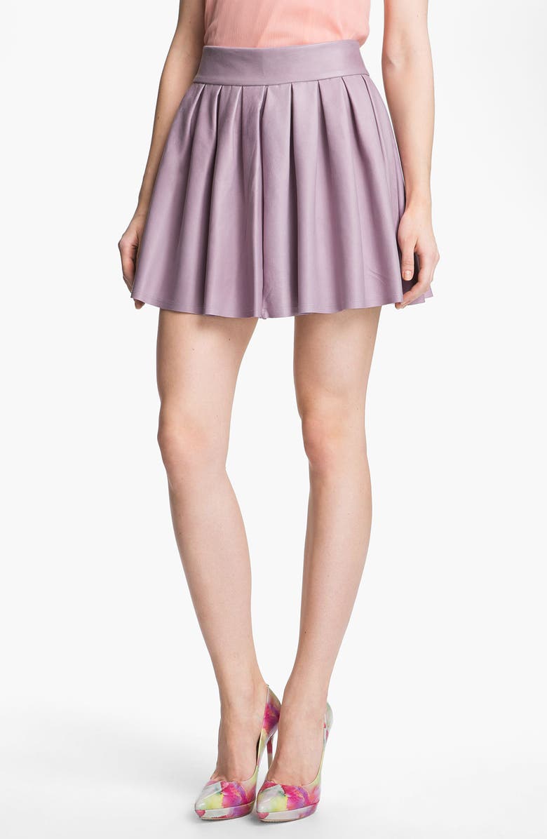 Alice + Olivia Pleated Leather Skirt | Nordstrom