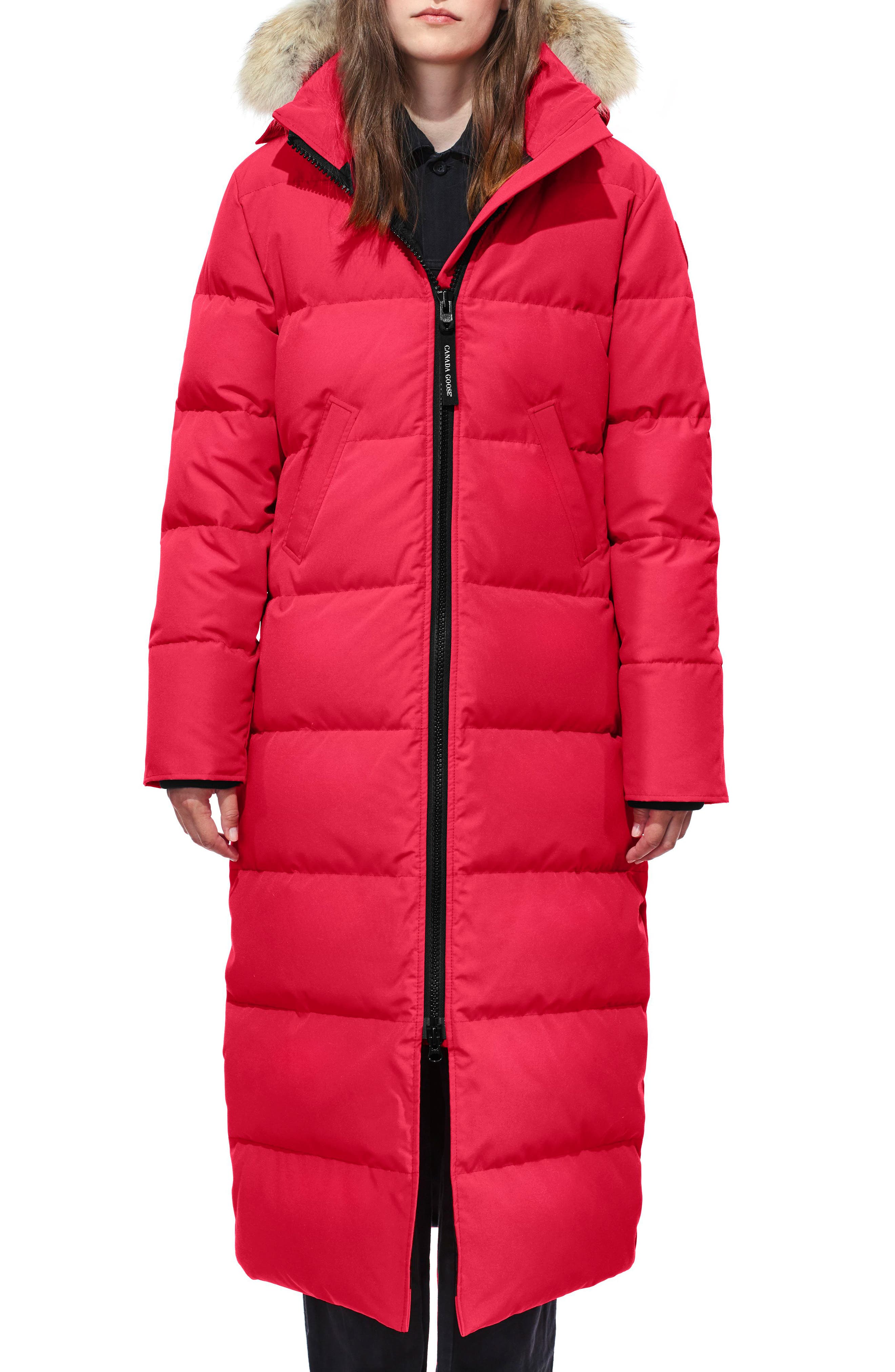 Petite Canada Goose Mystique Fusion Fit Down Parka With Genuine Coyote Fur, P (000-00P) - Red