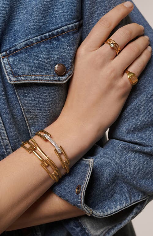 Monica Vinader Lab Created Diamond Bangle In 18ct Gold Vermeil / Diamond