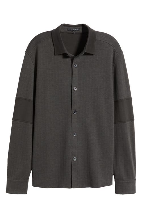 Shop Robert Barakett White Stone Knit Overshirt In Charcoal