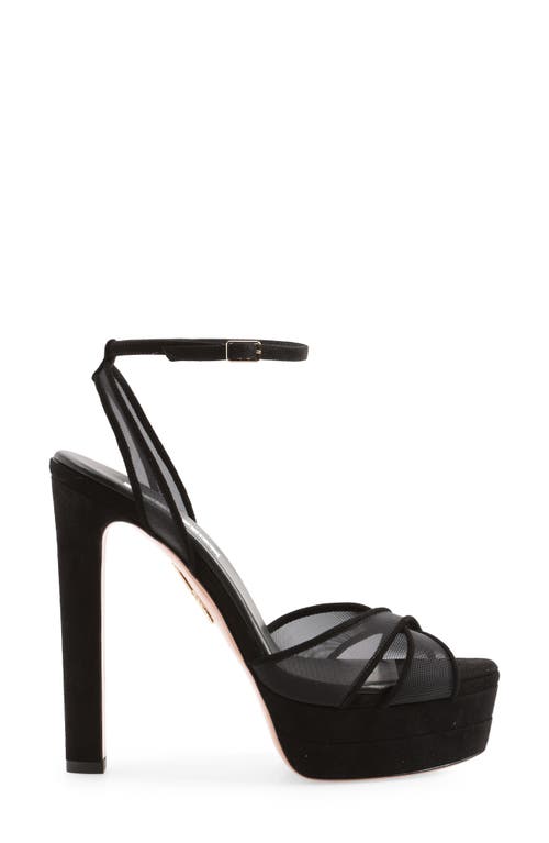 AQUAZZURA AQUAZZURA DIVINE MESH ANKLE STRAP PLATFORM SANDAL 