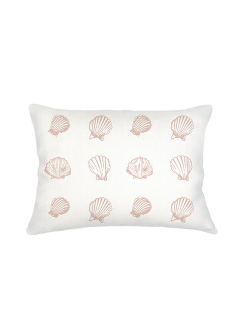 ANAYA ANAYA SHELL PRINTED LINEN PILLOW WITH DOWN INSERT 