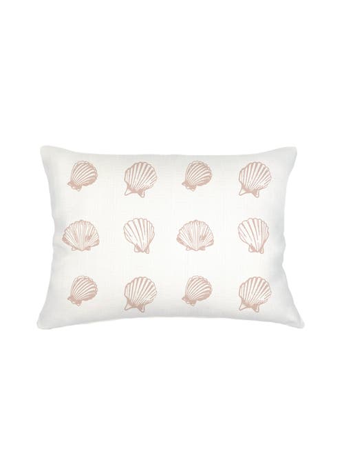 ANAYA ANAYA SALTWATER SHELL PRINTED LINEN PILLOW WITH DOWN ALTERNATIVE INSERT 