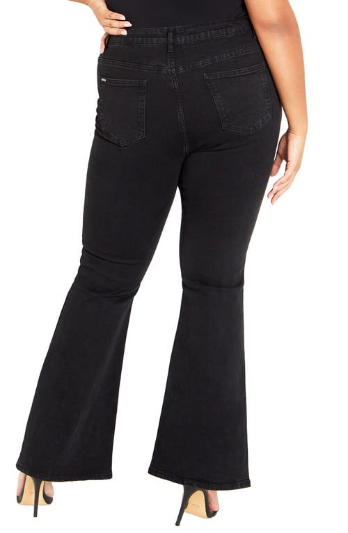 City Chic Asha Mia High Waist Bootcut Jeans In Black