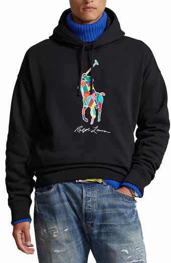Men's Polo Ralph Lauren Leather-Pony Plaid Fleece Hoodie