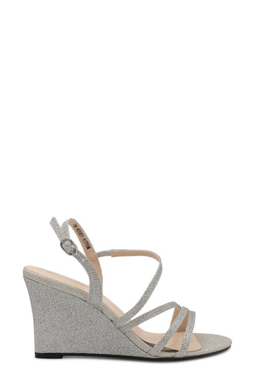 Shop Touch Ups Phyllis Shimmer Wedge Sandal In Silver