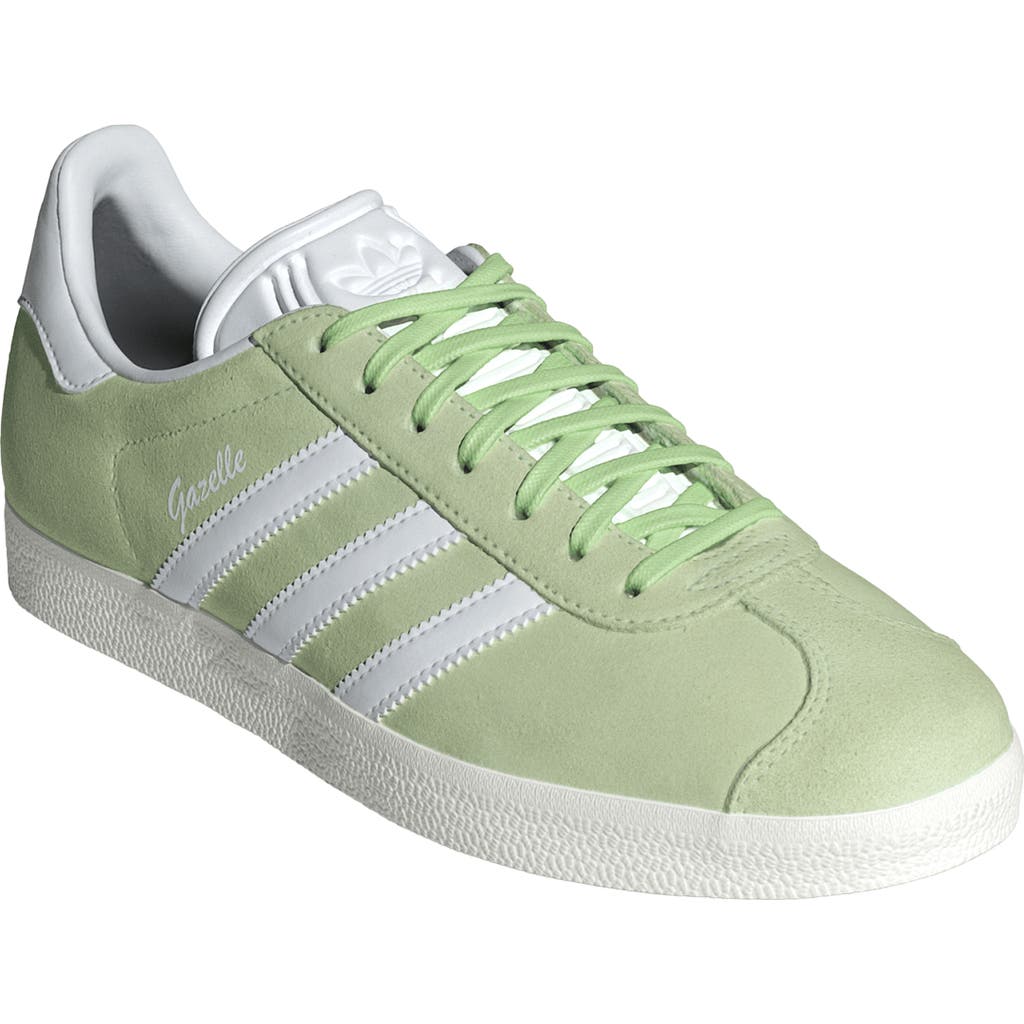 Adidas Originals Adidas Gazelle Sneaker In Sand/white/silver Green