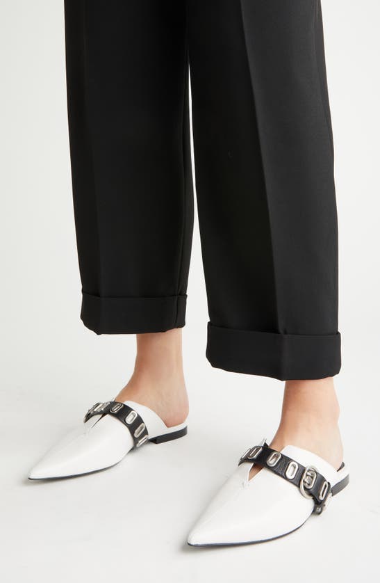 Rag & Bone Victory Leather Buckle Mules In Bright White