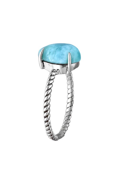 Ys Gems Sterling Silver Larimar Ring In Blue