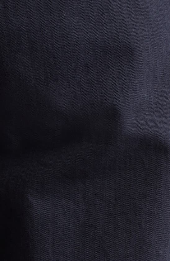Noah Double Pleat Cotton Herringbone Pants In Navy