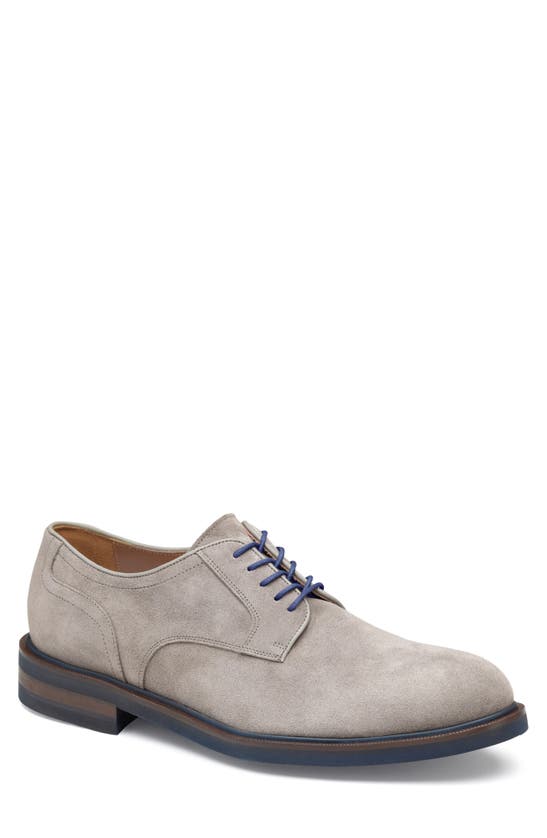 Johnston & Murphy Collection Hartley Plain Toe Derby In Gray Italian Suede