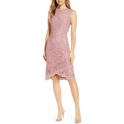 Adelyn Rae Doreen Lace Cocktail Dress, Pink