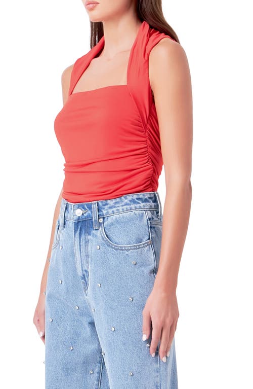 ENDLESS ROSE ENDLESS ROSE RUCHED SQUARE NECK TOP