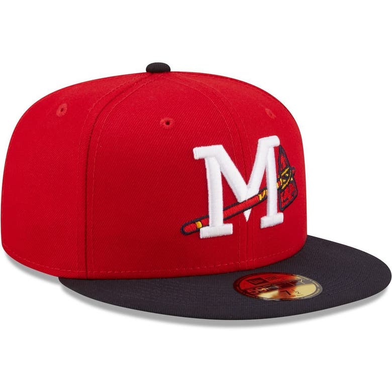 Shop New Era Red Mississippi Braves Authentic Collection 59fifty Fitted Hat