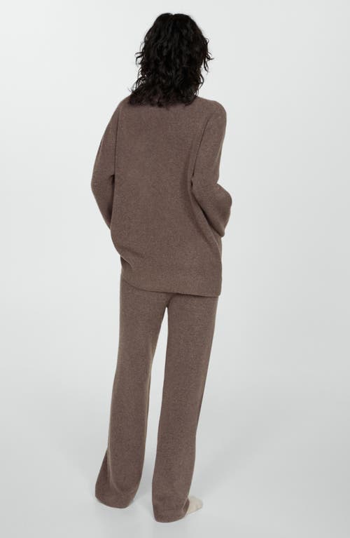 Shop Mango Oversize Turtleneck Sweater In Brown