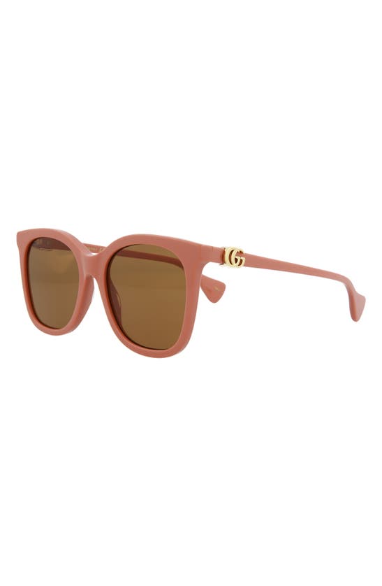 Shop Gucci 55mm Cat Eye Sunglasses In Pink Pink Brown