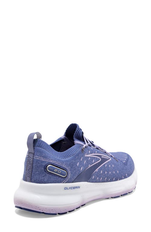 Shop Brooks Glycerin Stealthfit 20 Running Shoe In Blue/pastel Lilac/white
