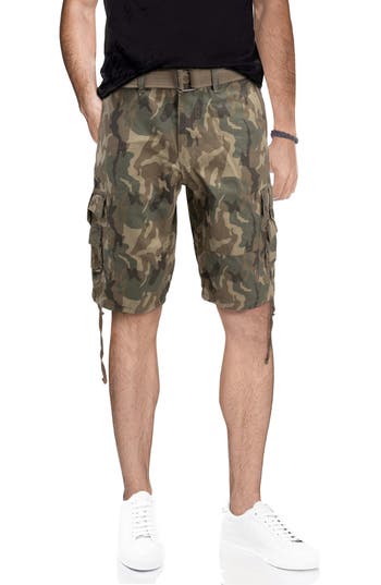 X-ray Xray Belted Twill Piping Camo Shorts In Desert Camo
