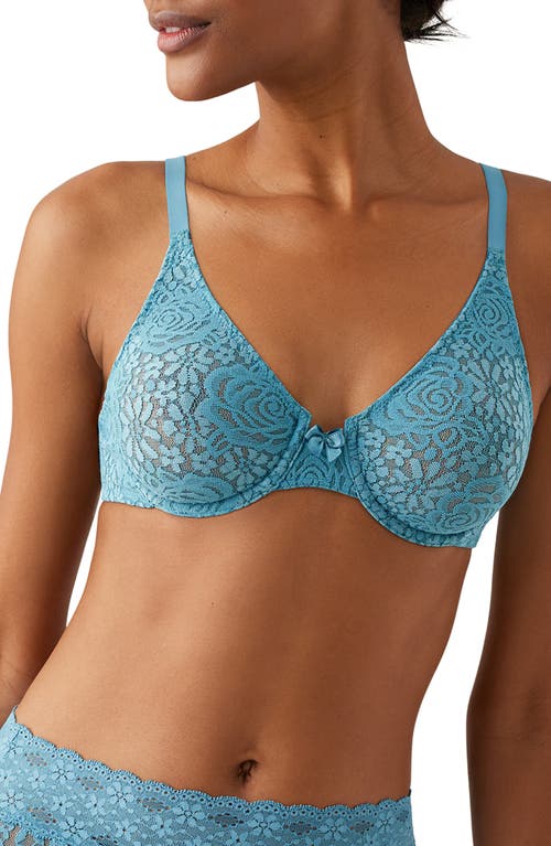 Shop Wacoal Halo Lace Convertible Underwire Bra In Adriatic Blue