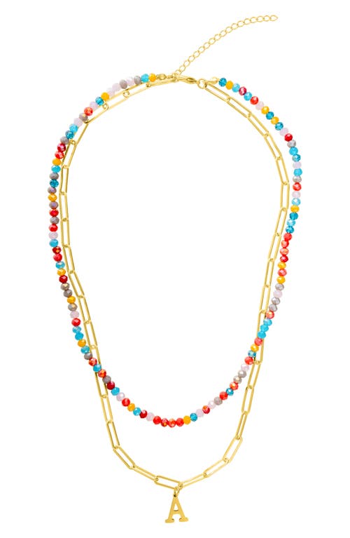 Adornia Initial Layered Necklace In Multi-a
