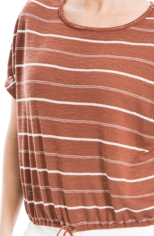 MAX STUDIO MAX STUDIO STRIPE DRAWSTRING T-SHIRT 