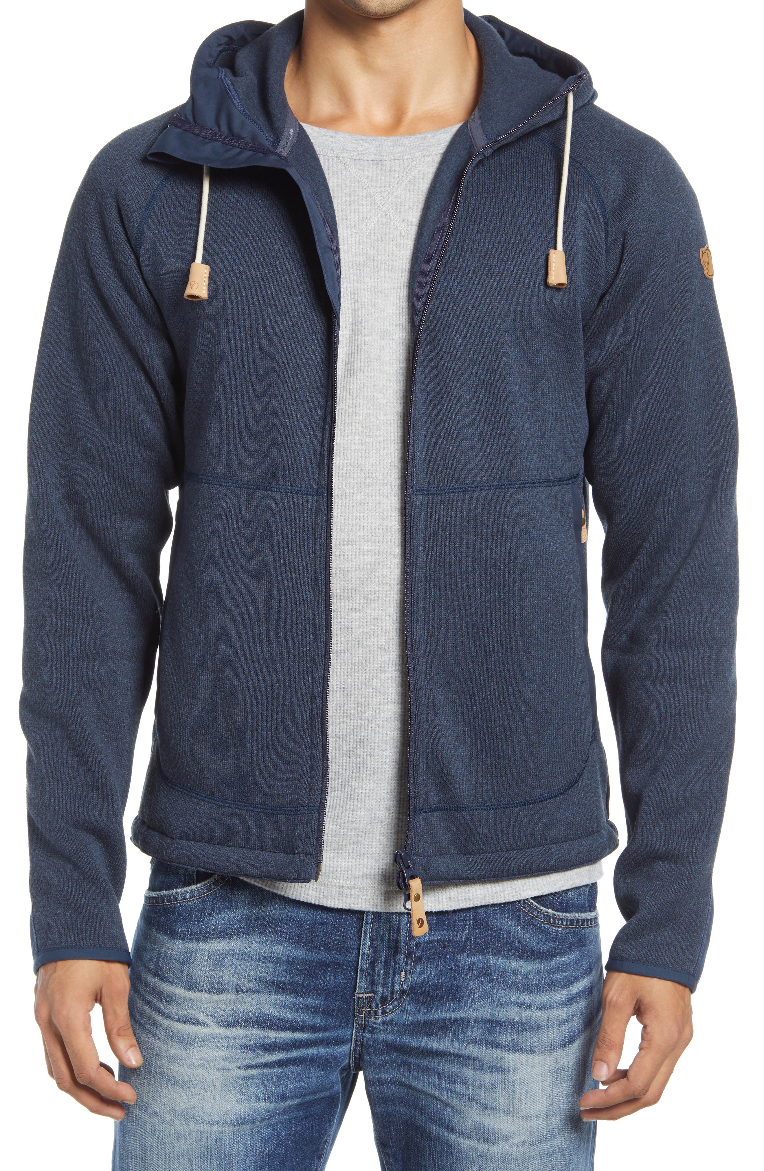 long fleece hooded jacket