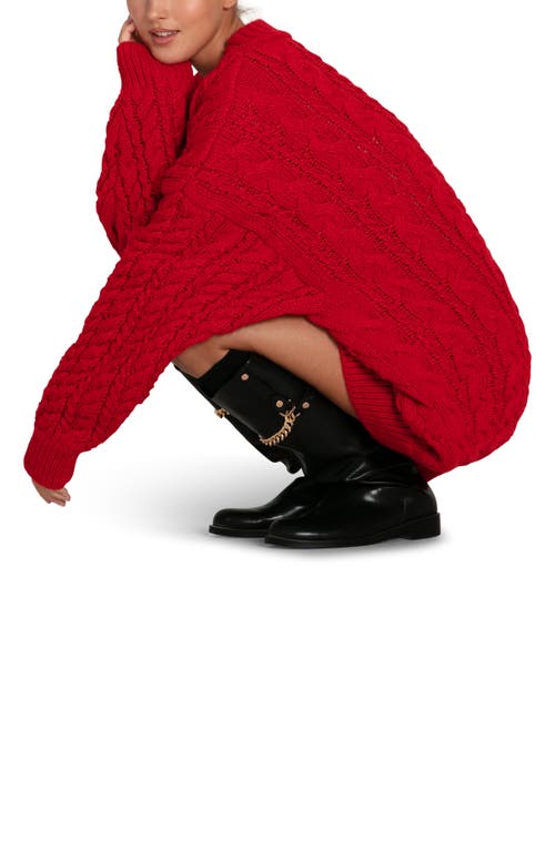 Belle & Bloom Still The One Chunky Oversize Knit In Red