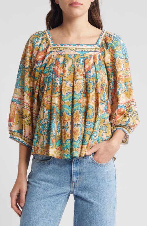 Shop Cleobella Paz Print Organic Cotton Swing Top In Las Palmas Print