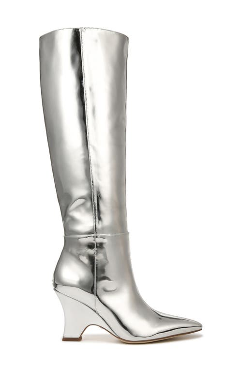 Sam Edelman Vance Pointed Toe Knee High Boot In Soft Silver